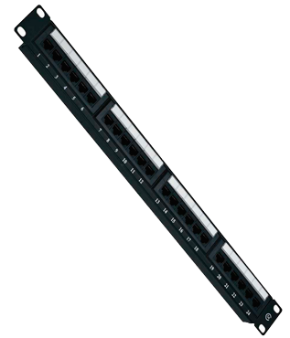 Патч-панель RJ45 24 порта категория 6 0,5U экранированная - SMRT-PPRM6US-24H